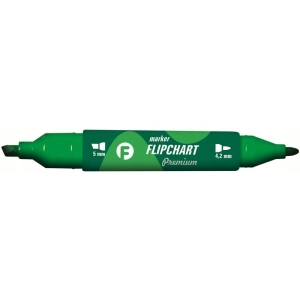Marker TETIS Flipchart dwustronny - zielony KM503-Z2