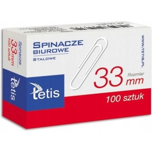 Spinacz TETIS okrągły 33mm op.100 - srebrny GS140-C