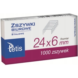 Zszywki TETIS biurowe 24/6 op.1000 GZ101-A