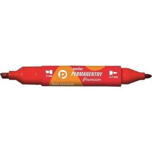 Marker TETIS dwustronny okrągły / ścięty - czerwony KM502-C2