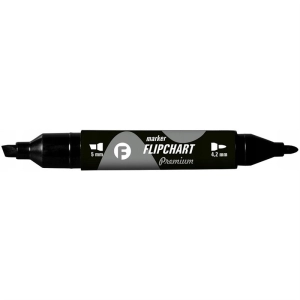 Marker TETIS Flipchart dwustronny - czarny KM503-V2