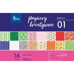 Blok kreatywny zeszyt papierów TETIS A5 16k 100g. KB029-01