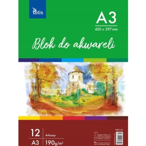 Blok do akwareli TETIS A3 15 kartek 190g. KB011-A3