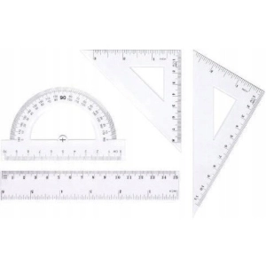 Zestaw geometryczny TETIS linijką 15cm BL001-AK
