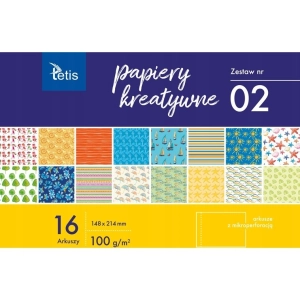 Blok kreatywny zeszyt papierów TETIS A5 16k 100g. KB029-02