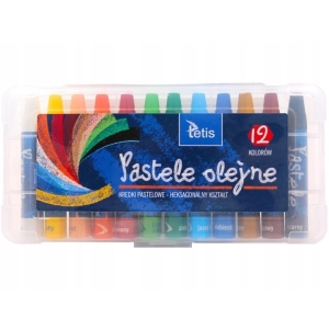 Kredki pastele olejne TETIS heksagonalne 12 kolorów KT020-AB-241759