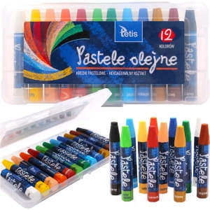 Kredki TETIS pastele olejne heksagonalne 12kol KT020-AB-542749