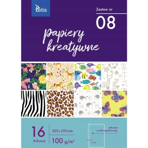 Blok kreatywny zeszyt papierów TETIS A4 16k 100g. KB030-08