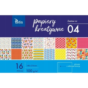 Blok kreatywny zeszyt papierów TETIS A5 16k 100g. KB029-04