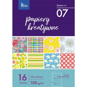 Blok kreatywny zeszyt papierów TETIS A4 16k 100g. KB030-07