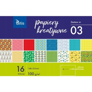 Blok kreatywny zeszyt papierów TETIS A5 16k 100g. KB029-03
