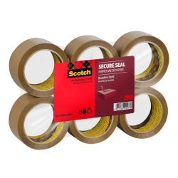 Taśma pakowa SCOTCH Secure Seal 50mm x 66m op.6 szt. - brązowa