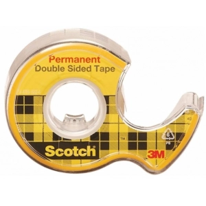Taśma dwustronna SCOTCH 136D 12mm x 6,3m z gilotynką-244570