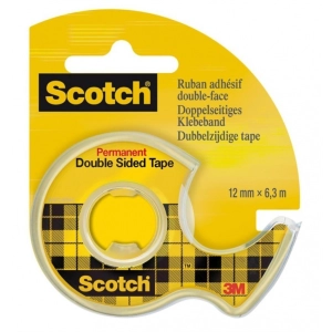Taśma biurowa, dwustronna SCOTCH (136D), z dyspenserem, 12mm, 6, 3m-625782