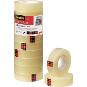 Taśma biurowa SCOTCH eko (508) 15mm 33m 10szt. transparentny żółty-630898