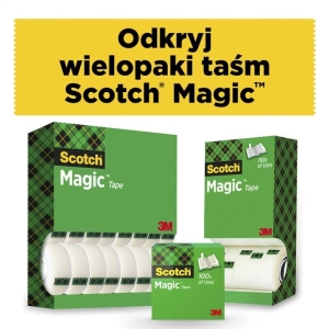 Taśma biurowa SCOTCH Magic 8-1933R14 TPR matowa 19mm x 33m op.12szt. + 2 rolki GRATIS-245041