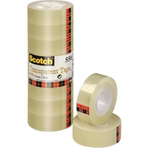 Taśma biurowa SCOTCH (550), 19mm, 33m, w folii, 8szt., transparentna-627372