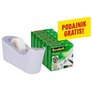 Taśma biurowa SCOTCH Magic(C18-6L), matowa, 19mm, 33m, 6szt., podajnik C-18 GRATIS-628336