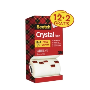 Taśma biurowa SCOTCH Crystal (6-1933R14) 19mm 33m 12 2szt. GRATIS-631001