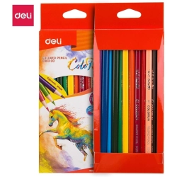 Kredki ołówkowe DELI COLORUN trójkątne 12 kolorów EC00300
