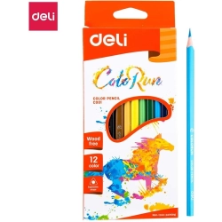 Kredki ołówkowe DELI COLORUN bezdrzewne 12 kolorów EC00100
