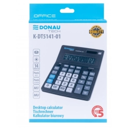 Kalkulator DONAU TECH biurowy 14-cyfr. wyświetlacz wym. 201x155x35mm czarny K-DT5141-01