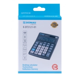 Kalkulator DONAU TECH biurowy 12-cyfr. wyświetlacz wym. 137x101x30mm czarny K-DT5121-01