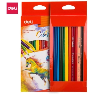 Kredki ołówkowe DELI COLORUN trójkątne 12 kolorów EC00300