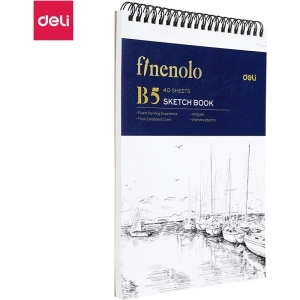 Szkicownik artystyczny DELI na spirali B5 100g. 40 kartek - biały