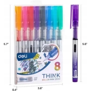 Cienkopis kulkowy DELI THINK 0,5mm EQ300 - zestaw 8 kolorów-246113