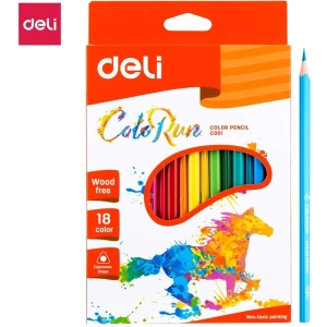 Kredki ołówkowe DELI COLORUN bezdrzewne 18 kolorów EC00110