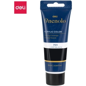 Farba akrylowa DELI FINELO 75ml. - czarna