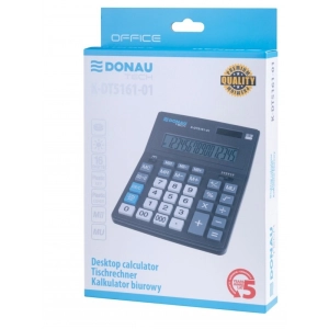 Kalkulator DONAU TECH biurowy 16-cyfr. wyświetlacz wym. 201x155x35mm czarny K-DT5161-01-246312