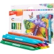 Kredki świecowe DELI COLOR EMOTION plastikowe trójkątne 18 kolorów EC20010
