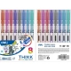 Długopis żelowy kulkowy DELI THINK 0,5mm EQ300 - zestaw 8 kolorów