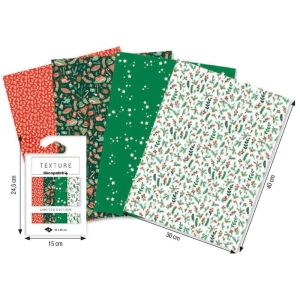Papier do decoupage teksturowany kolekcja BN Cosy  4 ark. 30 x 40 cm TD897C, Decopatch