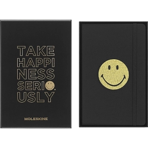 Notatnik MOLESKINE L (13x21 cm), Smiley, w linie, twarda oprawa, 176 stron, pudełko-247553