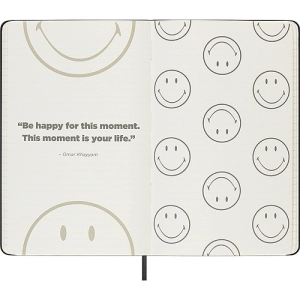 Notatnik MOLESKINE L (13x21 cm), Smiley, w linie, twarda oprawa, 176 stron, pudełko-247556