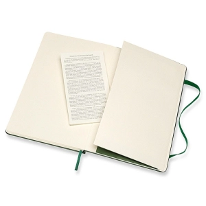 Notes MOLESKINE Classic L (13x21cm), w kratkę, twarda oprawa, myrtle green, 240 stron, zielony-247714