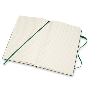 Notes MOLESKINE Classic L (13x21cm), w kratkę, twarda oprawa, myrtle green, 240 stron, zielony-247715