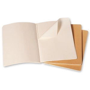 Zestaw 3 zeszytów MOLESKINE Cahier Journals XL (19x51cm), gładki, 120 stron, piaskowy-247823