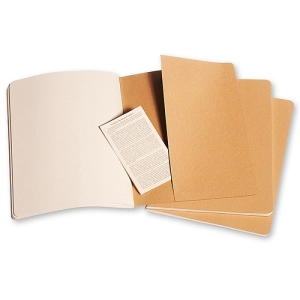 Zestaw 3 zeszytów MOLESKINE Cahier Journals XL (19x51cm), gładki, 120 stron, piaskowy-247824