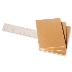 Zestaw 3 zeszytów MOLESKINE Cahier Journals XL (19x51cm), gładki, 120 stron, piaskowy-247825