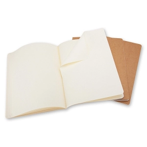 Zestaw 3 zeszytów MOLESKINE Cahier Journals XL (19x51cm), gładki, 120 stron, piaskowy-247827
