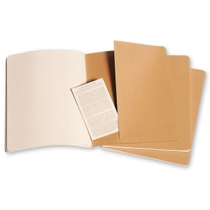 Zestaw 3 zeszytów MOLESKINE Cahier Journals XL (19x51cm), w linie, 120 stron, piaskowy-247834