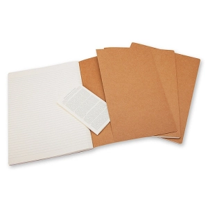 Zestaw 3 zeszytów MOLESKINE Cahier Journals XL (19x51cm), w linie, 120 stron, piaskowy-247835