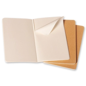 Zestaw 3 zeszytów MOLESKINE Cahier Journals L (13x21cm), gładki, 80 stron, piaskowy-247840