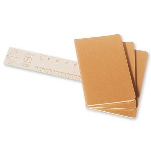 Zestaw 3 zeszytów MOLESKINE Cahier Journals L (13x21cm), gładki, 80 stron, piaskowy-247841