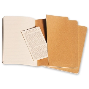 Zestaw 3 zeszytów MOLESKINE Cahier Journals L (13x21cm), w linie, 80 stron, piaskowy-247957