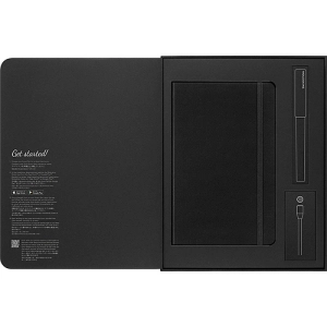 Zestaw MOLESKINE, notes L w linie + długopis, Smart Writing Set3, czarny-247986